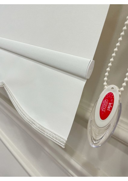 Ithal Kalın Kumaş Stor Perde Etek Dilimli - Beyaz