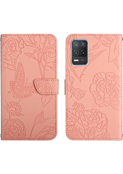 Bilek Kayışı Anti-Damla Koruma Pu Deri Flip ile Realme 8 5g Için Kılıf (Yurt Dışından)