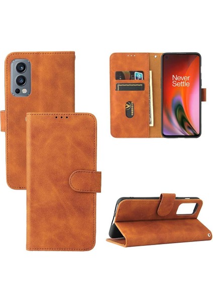 Oneplus Nord 2 Kart Ekleme Deri Için Kılıf Folio Flip Case Tam (Yurt Dışından)