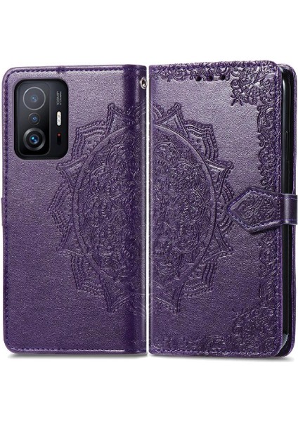 Xiaomi 11T/11T Pro Zarif Desen Deri Kılıf Darbeye (Yurt Dışından)