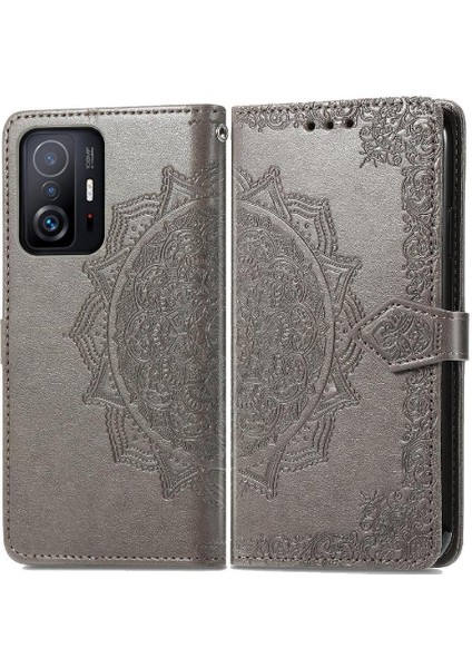 Xiaomi 11T/11T Pro Zarif Desen Deri Kılıf Darbeye (Yurt Dışından)