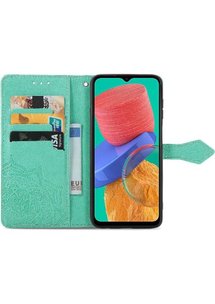 Samsung M33 5g Zarif Desen Basit Iş Deri Kılıf (Yurt Dışından)