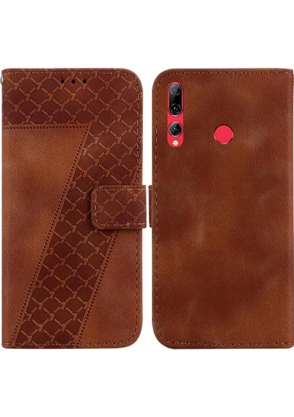 Huawei P Akıllı Z Kart Yuvası Fonksiyonu Flip Folio Kapak Kabartmalı Pu (Yurt Dışından)