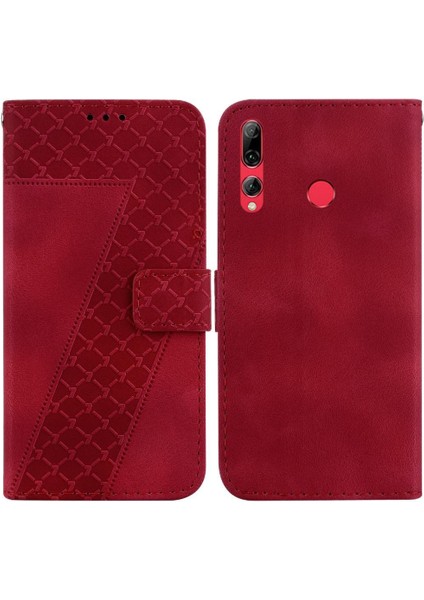 Huawei P Akıllı Z Kart Yuvası Fonksiyonu Flip Folio Kapak Kabartmalı Pu (Yurt Dışından)