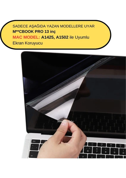 Macbook Pro Retina Ekran Koruyucu A1425 A1502 ile Uyumlu 0.4mm Kalınlık TPU