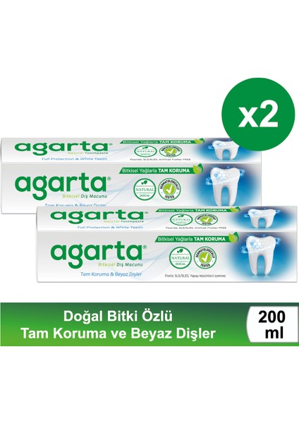 Doğal Bitki Özlü Florürsüz Diş Macunu 100 Ml/130 Gr X 2 Adet