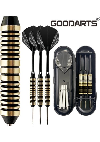 SİYAH-32229026 Stili Goodarts Kapalı Spor Oyunları Alüminyum Şaftlı Profesyonel Iğne Pirinç Namlu Noktası Uçuş Seti Siyah 21G Çelik Ucu Dart (Yurt Dışından)