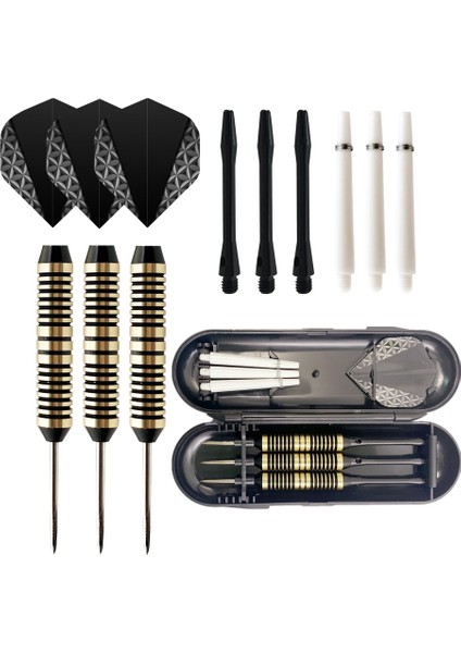 SİYAH-32229026 Stili Goodarts Kapalı Spor Oyunları Alüminyum Şaftlı Profesyonel Iğne Pirinç Namlu Noktası Uçuş Seti Siyah 21G Çelik Ucu Dart (Yurt Dışından) fırsatları