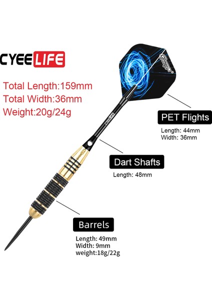 Kırmızı Stil Cyeelife Et Profesyonel Dart Ücretsiz Taşıma Kutusu 18G 20G 22G 24G Siyah Altın Renkli Çelik Ucu Pirinç Dartlı Dart Milleri (Yurt Dışından)