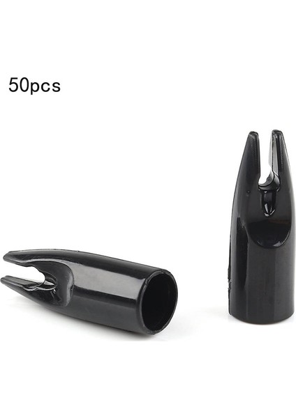 Siyah 100 Adet Tarzı Pcs Coat Nocks Id 8mm Ok Mili Plastik Ok Kuyrukları Dıy Vuruşları Yedek Avcılık Çekim Aksesuarları (Yurt Dışından)