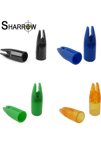 Siyah 100 Adet Tarzı Pcs Coat Nocks Id 8mm Ok Mili Plastik Ok Kuyrukları Dıy Vuruşları Yedek Avcılık Çekim Aksesuarları (Yurt Dışından)