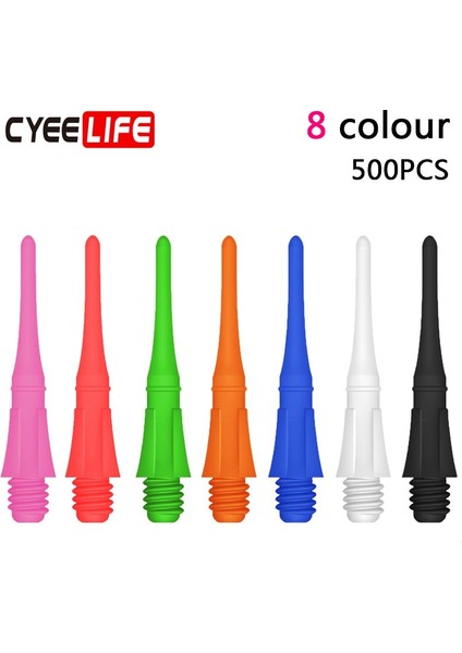 500 Adet Tarzı Cyeelife Profesyonel Plastik Dart Ipuçları, Yedek Dart Noktaları, 8 Renk, CL04STYLE (Yurt Dışından) fiyatları