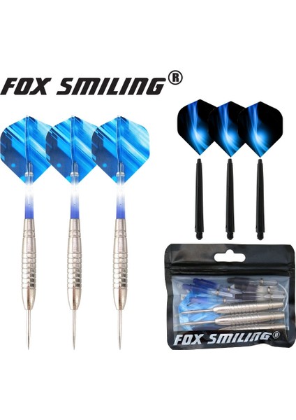 Mavi Stil Fox Gülen G Çelik Uçlu Dart Alüminyum Dartlı Dart Milleri Dart Aksesuarlı (Yurt Dışından)