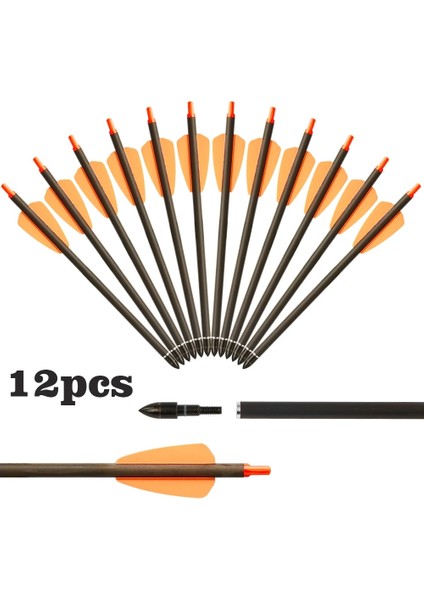 12 Adet Tarzı Toparchery Adet Taktik Avcılık Okları 15" Askeri Plastik Tatar Yayı Avcılık Küçük Cıvata Çelik Ok Okçuluk Aksesuarı (Yurt Dışından)