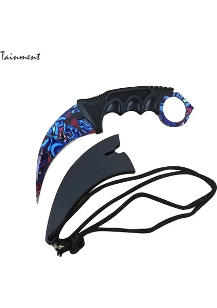 M06 Stili Kılıf ile Açık Olecranon Boyun Bıçağı Kaplan Dişi Gerçek Oyun Bıçağı Hayatta Kalma Aracı Bıçağı Kamp Aleti Kulübü Dart Oyuncak 10 Renk (Yurt Dışından)