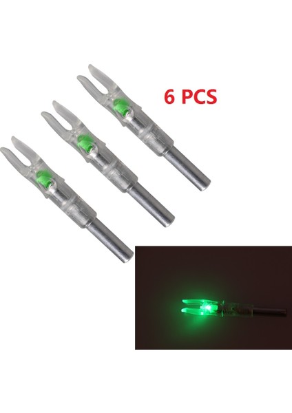 Yeşil 6 Adet Tarzı Adet Otomatik Işıklı Yay Ipi Aktif LED Nock Id Için Okçuluk Ok Aksesuar Atıcılık Avcılık (Yurt Dışından)