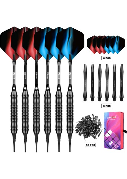 Chaoduo Shop Lacivert Tarzı Cyeelife 16G Dart Seti Çoklu Stiller Dart Uçuşları Elektronik Dart Tahtası Aksesuarları Için Profesyonel Yumuşak Plastik Ipuçları Seti (Yurt Dışından)