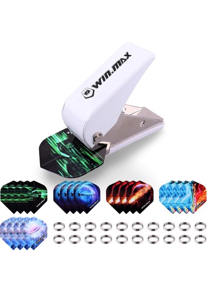 Beyaz Stil Wın.max Dart Uçuşları Puncherpet Uçuşları Punch+Metal Yay O Ringleri+Dart Kuyruk Kanat Pet,dart Aksesuarları Kiti Dart Aleti (Yurt Dışından)