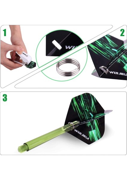 Beyaz Stil Wın.max Dart Uçuşları Puncherpet Uçuşları Punch+Metal Yay O Ringleri+Dart Kuyruk Kanat Pet,dart Aksesuarları Kiti Dart Aleti (Yurt Dışından) fırsatları