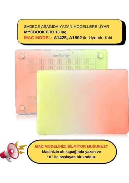 Macbook Pro Kılıf 13 inç Rainbow (Eski HDMI'lı Model 2012-2015) A1425 A1502 ile Uyumlu