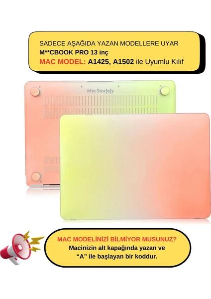 Macbook Pro Kılıf 13 inç Rainbow (Eski HDMI'lı Model 2012-2015) A1425 A1502 ile Uyumlu