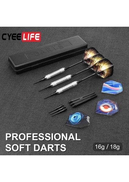 Bordo Tarzı Cyeelife G Profesyonel Dart Elektronik Dart Tahtası Için Yumuşak Uçlar Seti, Taşıma Çantalı Plastik Uçlu Dart ve Ekstra Uçuşlar (Yurt Dışından)