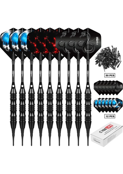 12 Adet Tarzı Cyeelife 18G Dart Seti Çoklu Stiller Dart Uçuşları Elektronik Dart Tahtası Aksesuarları Için Profesyonel Yumuşak Plastik Ipuçları Seti (Yurt Dışından)