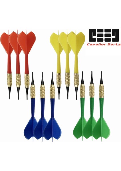 3 Adet 9g Yeşil Stil Cavalier Profesyonel Dart 9gg Yumuşak Dart Elektronik Yumuşak Uçlu Dardos Profesyonel Dart Tahtası Oyunu Için (Yurt Dışından)