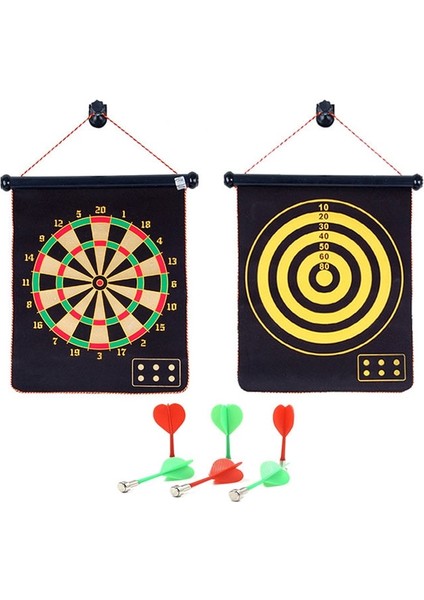 17 Inç Tarzı Manyetik Dart Tahtası Seti Çift Taraflı Akın Dart Profesyonel Oyun Oyuncak Çocuk Kapalı Güvenlik Hedef Plakası Eğlenceli Bulmaca Hediye (Yurt Dışından)