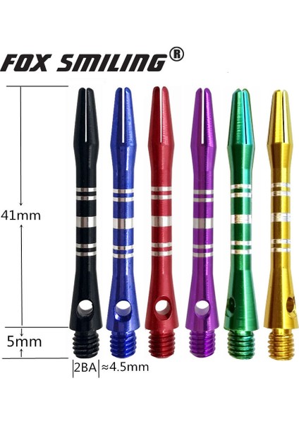 41MM Miller 6 Adet Stil Fox Gülen Alüminyum Dart Milleri ve Dart Uçuşları Seti Dardos Tüy Yaprakları Dart Tahtası Oyunları Için Dart Aksesuarları Seti (Yurt Dışından)