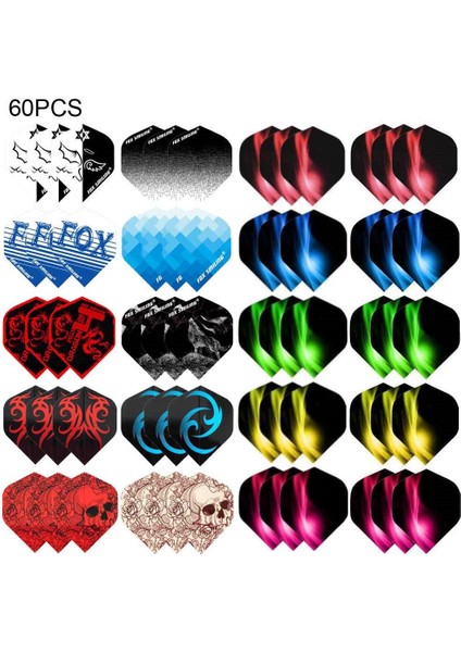 B4B5 60 Adet Tarzı Pcs Dart Uçuşları Çoklu Stiller Renkli Pet Dart Tüy Yaprakları Dart Aksesuarları Profesyonel Dart Tahtası Oyunları (Yurt Dışından)