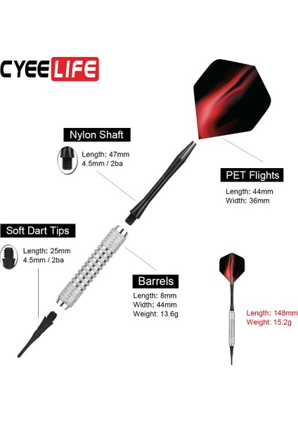Sarı Stil Cyeelife Dart Seti Çoklu Stiller Dart Uçuşları Profesyonel Dart Elektronik Dart Tahtası Aksesuarları Için Yumuşak Plastik Uçlar Seti (Yurt Dışından) modelleri