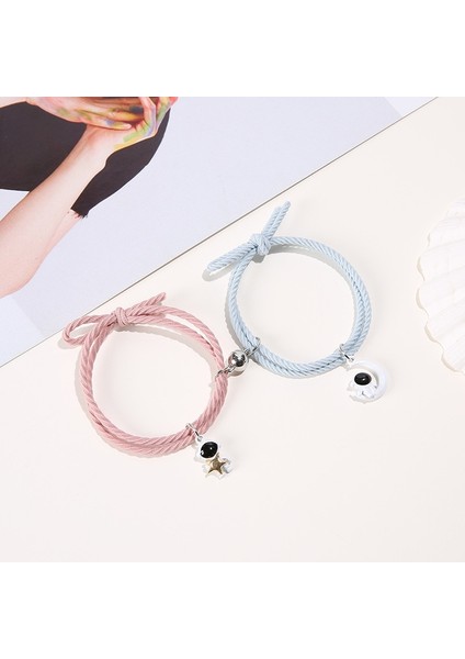 No.16 Tarzı Ay Robotlar Kolye ile Karikatür Manyetik Çift Bilezikler Sevimli Karşılıklı Cazip Dostluk Halat Arkadaşlar Için Hediyeler ASD88 (Yurt Dışından)