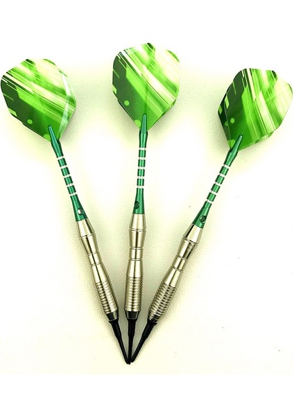 No.6 Tarzı 3 Adet Profesyonel Dart Seti 18G Yeşil Yumuşak Uçlu Dart Alüminyum Alaşımlı Dart Atma Oyunu (Yurt Dışından)