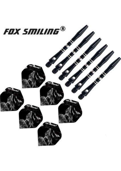 Koyu Gri Tarzı Fox Gülen Alüminyum Dart Milleri ve Dart Uçuşları Seti Dardos Tüy Yaprakları Dart Tahtası Oyunları Için Dart Aksesuarları Seti (Yurt Dışından)