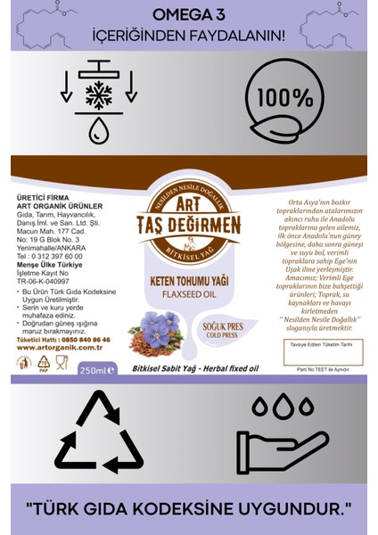 Keten Tohumu Yağı 250 ml fiyatları