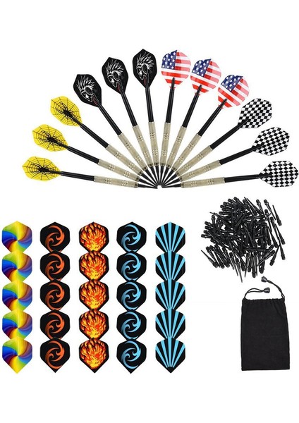 Darteces Dart Elektronik Dart Için Plastik Uç Seti Pirinç Dart 30 Uçuş ve 100 Uçlu (Yurt Dışından)