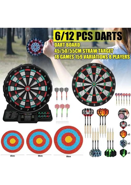 Tip C Stili Otomatik Puanlama Dart Tahtası Profesyonel Elektronik Dart Tahtası Ofis Parti Bar Oyunları Eğlence Aracı Yumuşak Dart Hedef Tahtası (Yurt Dışından)