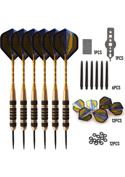 No.5 Takım 24G Stili Okaliptüs Sporları 26G Çelik Uçlu Dart 6 Parçalı Set 6 Alüminyum Şaft, 6 Naylon Yedek Şaft, 1 Dart Taşlama Taşı, 1 Mul Içerir (Yurt Dışından)