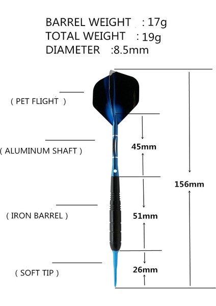20 Adet Redji Kanadı C2 Stili Et 18GGG Profesyonel Elektronik Yumuşak Uçlu Dart Dart Kutulu Dart Dart Uçuşları Siyah Dart Mili Gyh (Yurt Dışından)