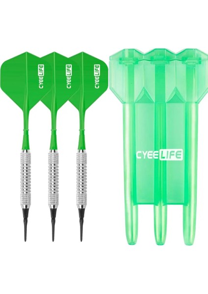 Yeşil Stil Cyeelife Profesyonel Dart Plastik Uç Seti 16G, Alüminyum Şaftlarcyeelife Yeni Flights And Shaftstaşıma Çantası, Yumuşak Uçlu Dart (Yurt Dışından)