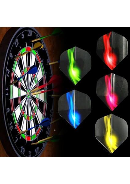 D Yeşil Stil Ekstra Kalın Saydam Dart Uçuşları Kuyrukları Dart Tahtası Aksesuarları Için Tüy Bırakır Oyunlar (Yurt Dışından)