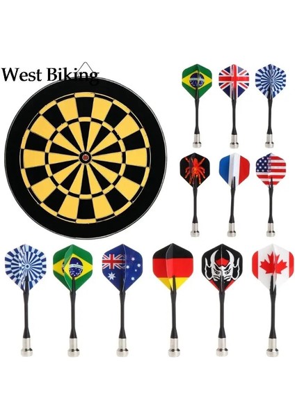 6 Adet Bullseye Oyunu Çocuk Güvenliği Ulusal Bayrak Manyetik Dart Süper Emiş (Yurt Dışından)
