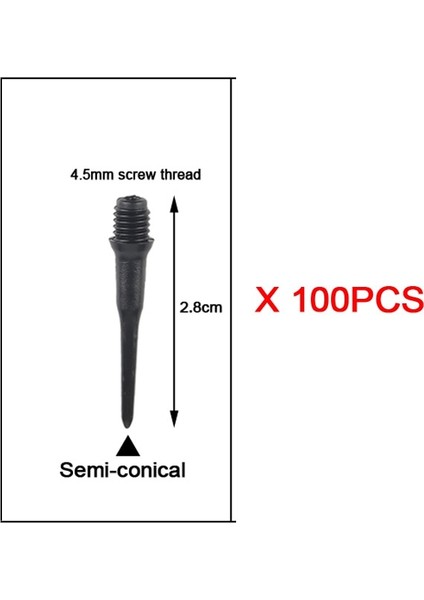 Yarı Konik Siyah Stil Lot Güvenlik Ipliği Profesyonel Plastik Dart Uçları Yumuşak Iğne Elektronik Dart Yedek Yedek Parça Uzunluğu 2.8cm (Yurt Dışından)