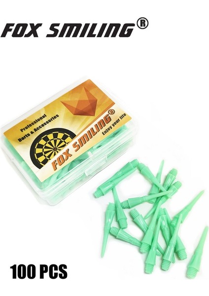 Yeşil 100 Adet Tarzı Fox Smiling ve Elektronik Dart Ucu 2ba Groove Yumuşak Ucu Dart, Kutu Paketli (Yurt Dışından)