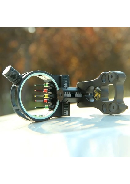 Siyah Stil Okçuluk Avcılık Atıcılık Için Işlenmiş LED Işık Fiber Branc ile Yeni Topoint Tompound Bow Sight (Yurt Dışından) indirimleri