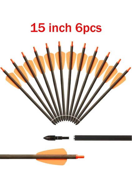 6 Adet Tarzı Toparchery Adet Taktik Avcılık Okları 15" Askeri Plastik Tatar Yayı Avcılık Küçük Cıvata Çelik Ok Okçuluk Aksesuarı (Yurt Dışından)