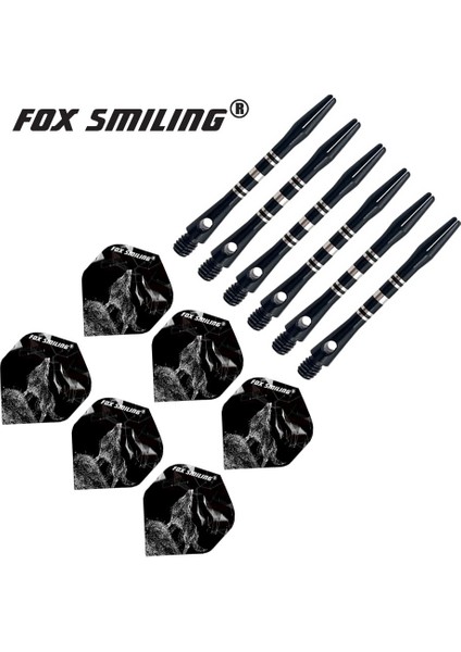 Black3 Stilini Ayarla Fox Gülen Alüminyum Dart Milleri ve Dart Uçuş Seti Tüy Yaprakları Dart Aksesuar Seti (Yurt Dışından)