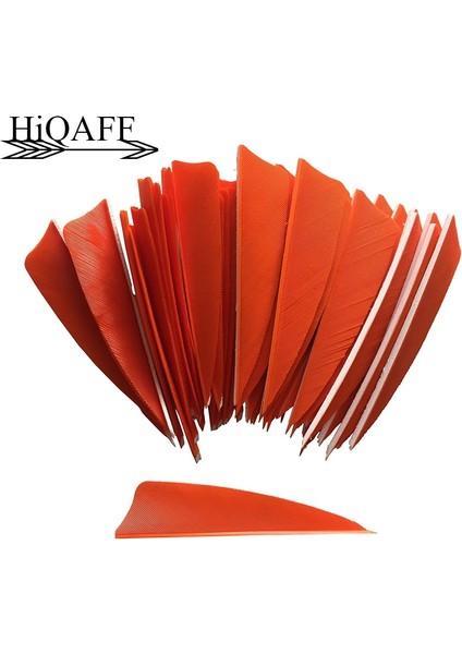 Açık Turuncu Tarzı Hi-Q 3 Inç Doğal Hindi Tüyleri Kalkan Kesim Okçuluk Fletches Tüy Ok Fletching 3'' Kanatlar Kırmızı (Yurt Dışından) fiyatları