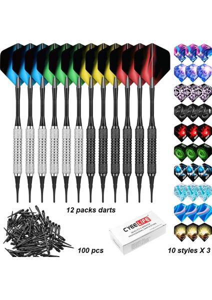 12PCS2 Tarzı Dart Seti Çoklu Stiller Dart Uçuşları Profesyonel Dart Elektronik Dart Tahtası Aksesuarları Için Yumuşak Plastik Uçlar Seti (Yurt Dışından)